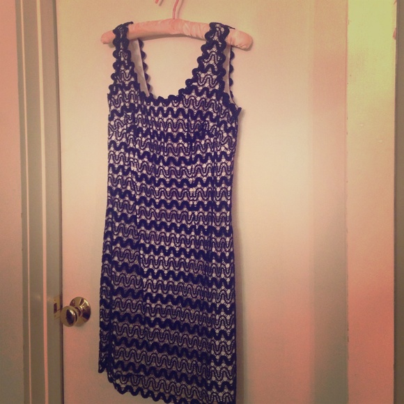 Lilly Pulitzer Navy and White Lonnie Dress
