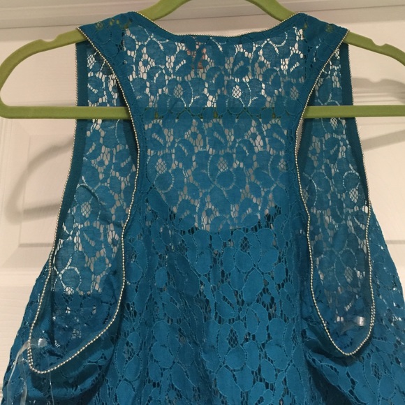NWT Turquoise Lace Racerback Tank - Picture 4 of 4