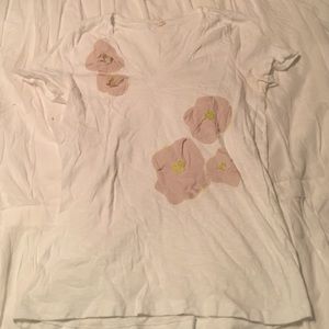 J. Crew White Tee with Floral Detailing
