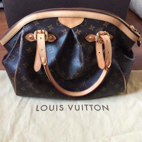 •LOUIS VUITTON• Tan Brown Leather Monogram Purse - Picture 3 of 8