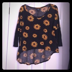 Rue 21 High-Low Sunflower Shirt