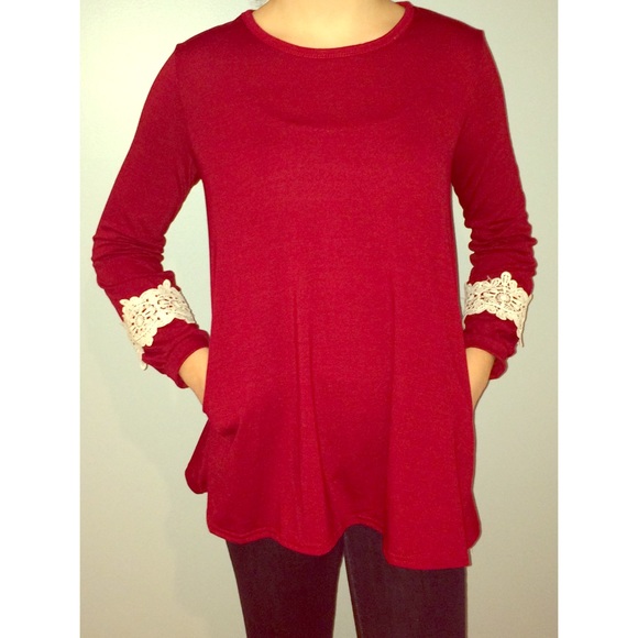 Maroon Top w/ Pockets