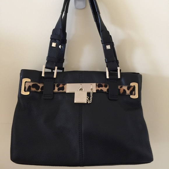 Calvin Klein leather black satchel bag