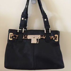 Calvin Klein leather black satchel bag