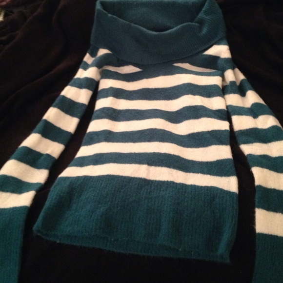 Green/blue striped sweater