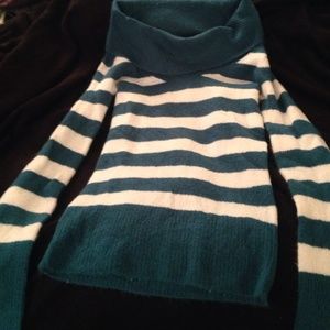 Green/blue striped sweater