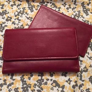 Maroon Wallet & Check book cover
