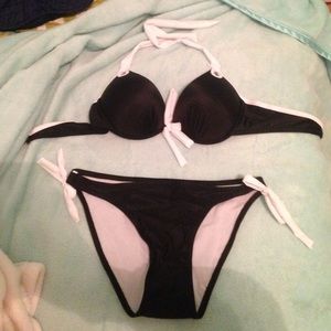 black and white push up swimsuit