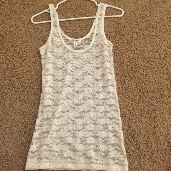 white lace tank