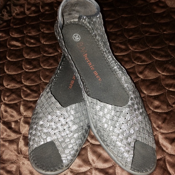 Bernie Mev 7.5-8 Metallic Silver Slip-On Flats