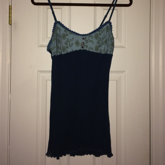 Free People Blue Tank Top
