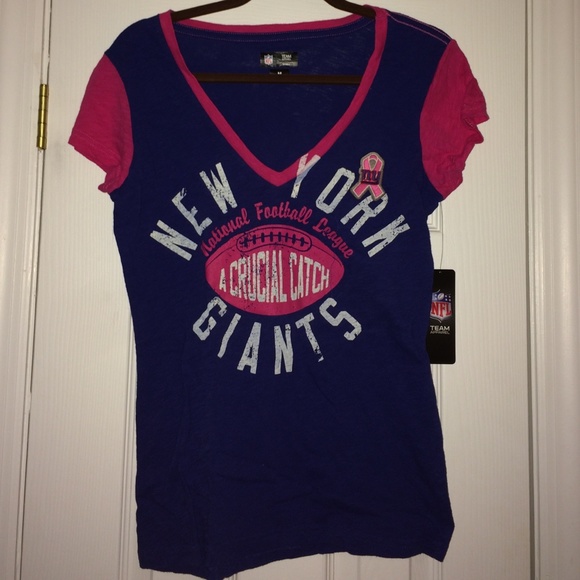 Pink & Blue Giants Breast Cancer Team Apparel.