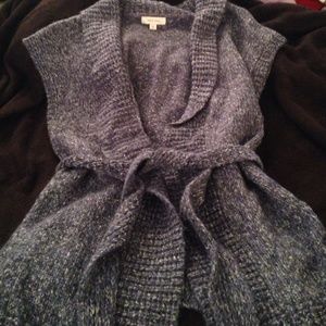 NWOT Jean blue knit short sleeve cardigan