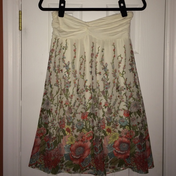 Strapless Floral Sun Dress