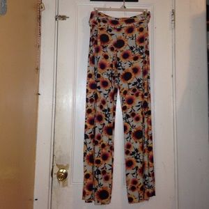 Long wide-leg palazzo sunflower print pants🌻