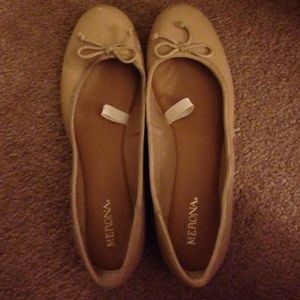 Tan leather ballet flats