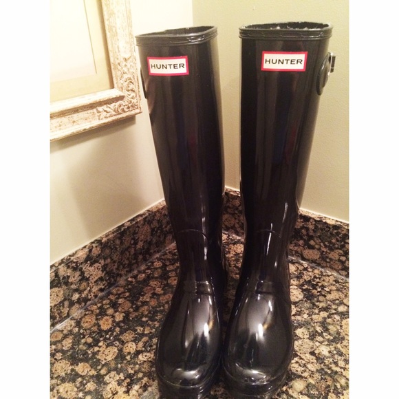 Black Gloss Hunter Rain Boots