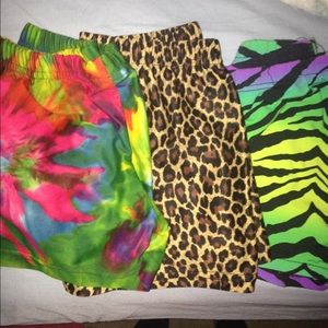 3 pairs of spandex shorts