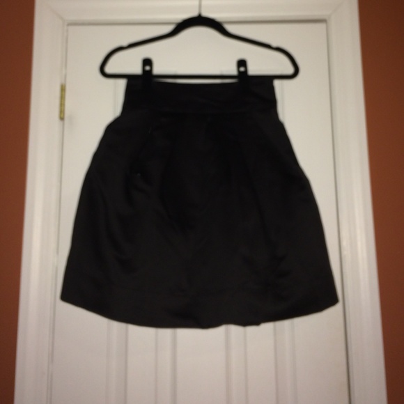 Black Silk Puffy Skirt