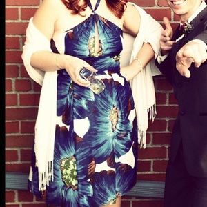 Silk flowered cocktail dress