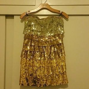 Gold Sequin Sparkly Dress