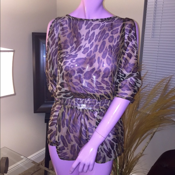 💰SOLD💰My Brand Casual Sheer Leopard Print Blouse