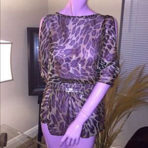 💰SOLD💰My Brand Casual Sheer Leopard Print Blouse