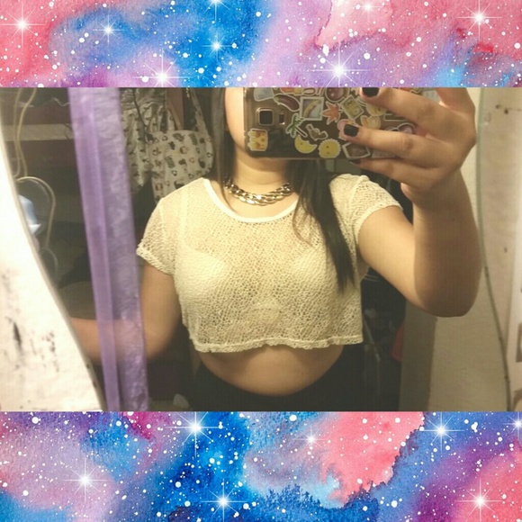 Audrey 3+1 Cream Crop Top - Picture 1 of 4