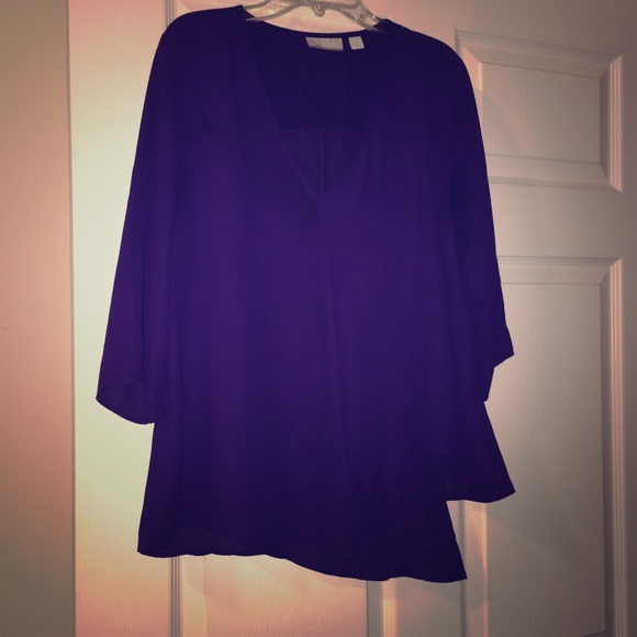 NWOT Purple v-neck asymmetrical top