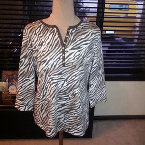 Zebra strip dolman shirt
