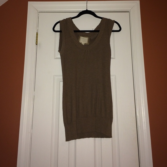 Tan Knitted Sweater Vest