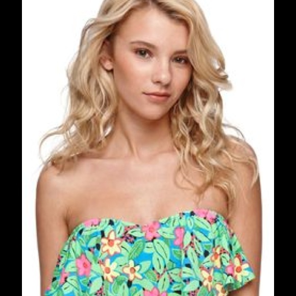 LA HEART flounce top bow hipster BIKINI SWIM SUIT