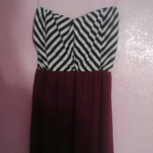 Long maxi strapless dress