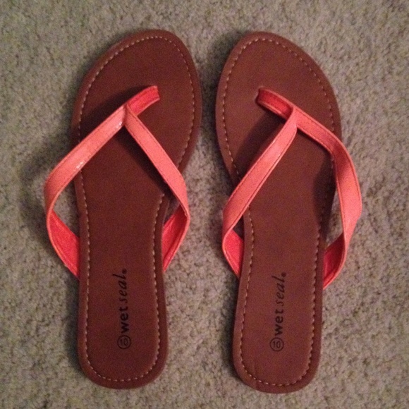 Coral Strap Flip Flops