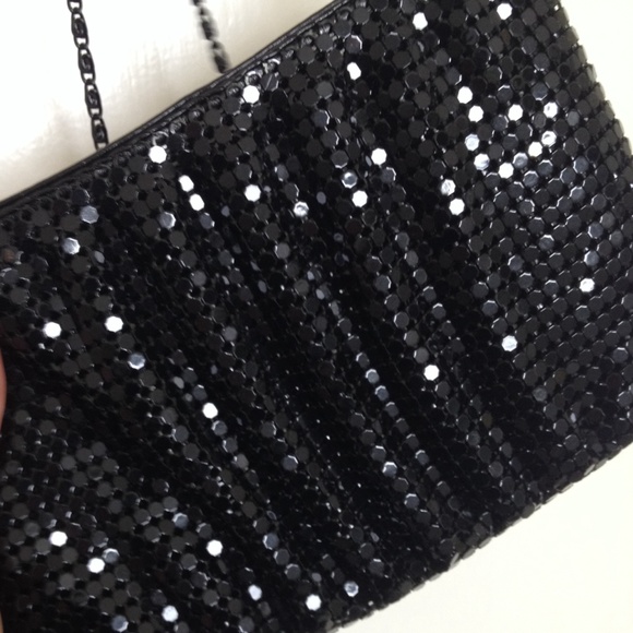 Metal Mesh Shimmery Evening Clutch w/Strap