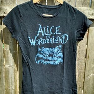 Blue alice in wonderland t-shirt cheshire cat