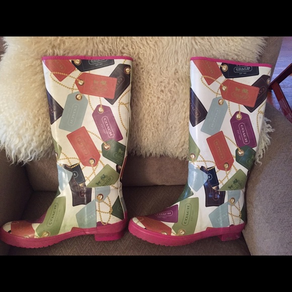 Coach rain boots size 7/7.5