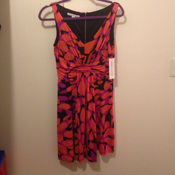 Maggy London Dresses & Skirts - Fuchsia, orange and black dress