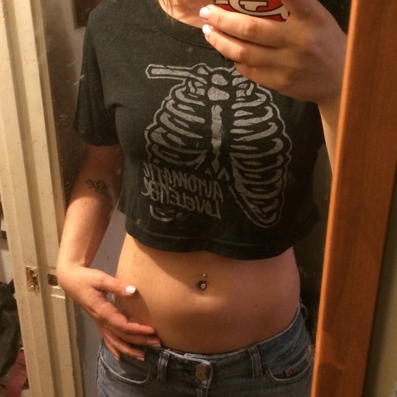 American Apparel- Automatic LoveLetter crop top S