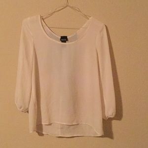 Off white top with black bow