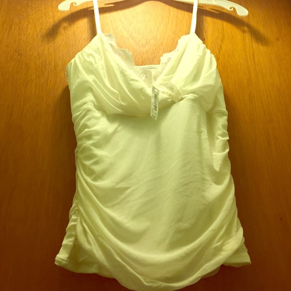 NWT White House Black Market lace trim tank