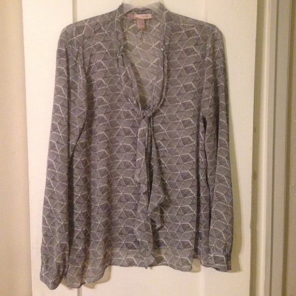Black and white sheer blouse
