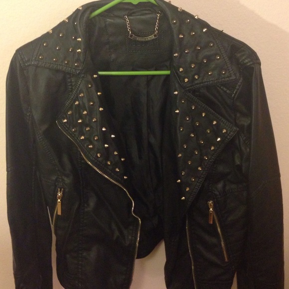Studded vegan  leather jacket