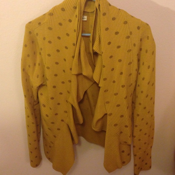 Ruffled mustard cardigan