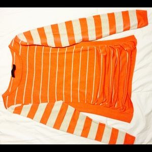 The Limited- coral/ tan sweater