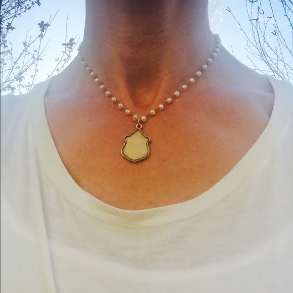 Pearl & Vintage charm necklace