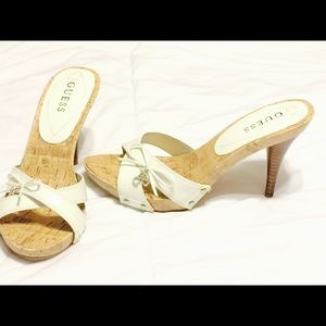 Guess white heels