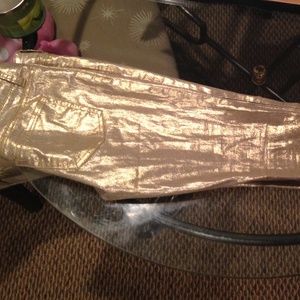 Metallic gold jeans (skinny leg)
