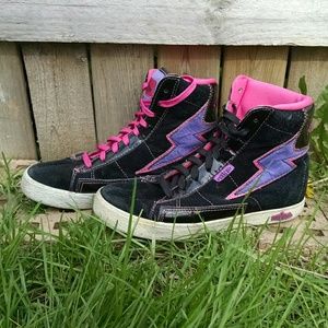 Black purple pink punk rose sneakers shoes