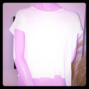 White Ambience Apparel Chiffon Back Blouse Small